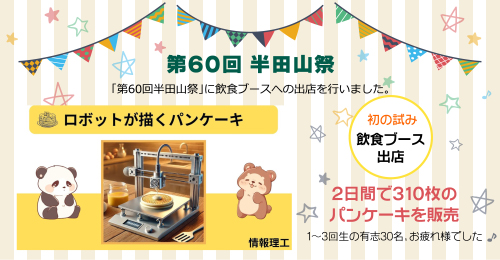 情報理工学科｜第60会半田山祭りにロボットが焼くパンケーキで初出店